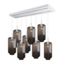 HÄNGELEUCHTE Velo 8-flammig Rauch Ø 18cm - Anthrazit/Weiß, Glas (18/18/33cm) - s.luce