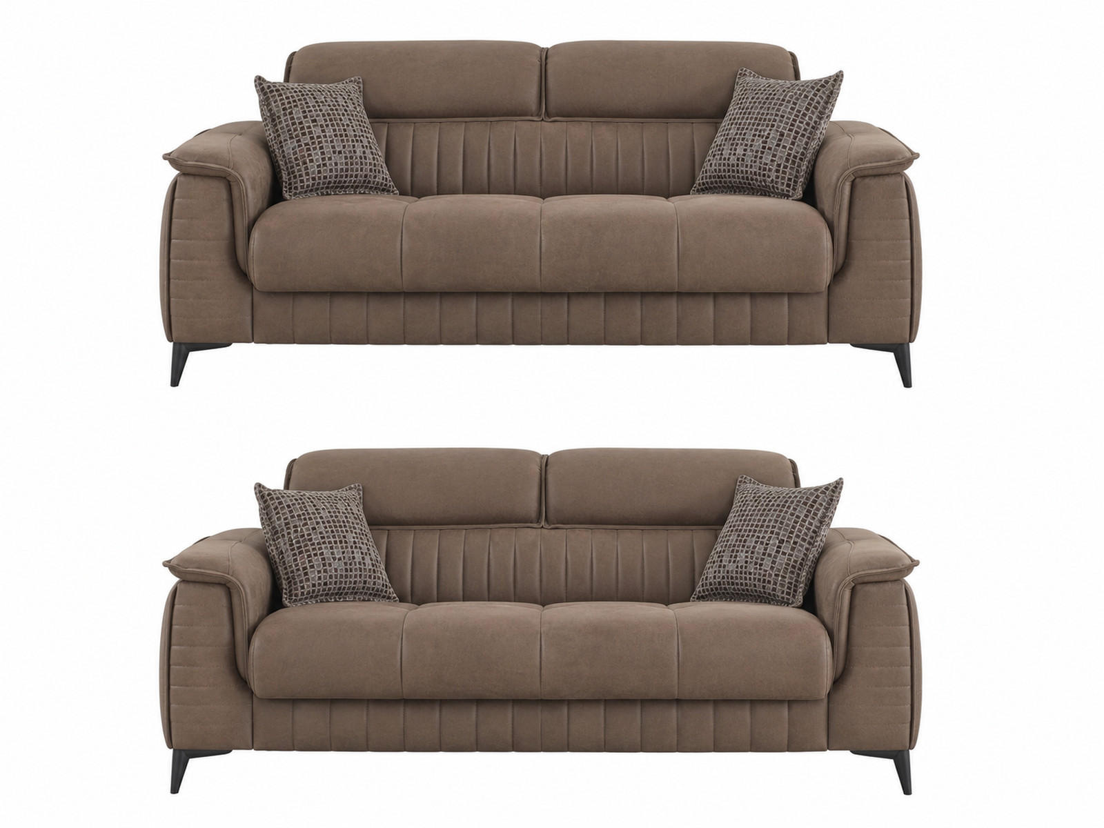 SITZGARNITUR Regina, Braun Stellvariante 2+2 - Braun, Holzwerkstoff/Kunststoff (178/85/95cm)