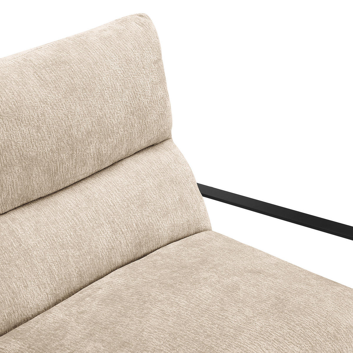 LOUNGESESSEL - Beige/Schwarz, Textil/Metall (76/76/81cm) - home24