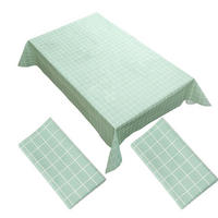TISCHDECKE 2-teiliges Set kariert wasserdicht 137,2 x 177,8 cm Grün - Grün, Kunststoff (137/180/1.5cm)