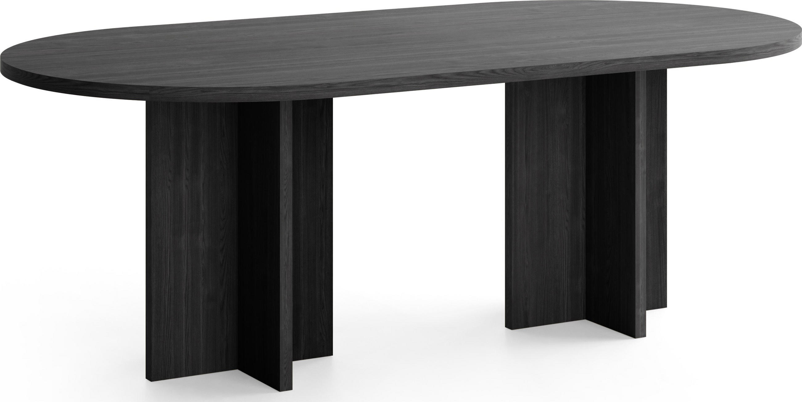 WFL GROUP JÍDELNÍ STŮL Aster Oválný, Jasan Černý 204/90/75 cm