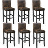 BARHOCKER 6er Set Kunstleder, Sitzhöhe 76 cm,antikbraun - Anthrazit/Braun, Holz (40/107/41cm) - tectake