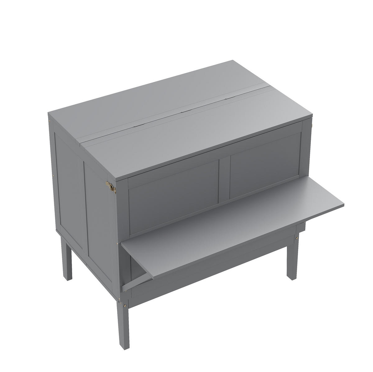 SCHRANKBETT vertikal klappbar 90x200 cm Grau - Grau, Holzwerkstoff (90/200cm) - Beauniv
