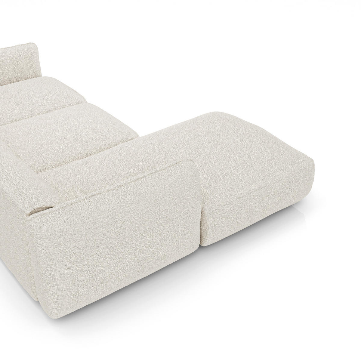 ECKSOFA LINKS Bouclé-Stoff Creme 272cm - Creme, Textil (165/272cm) - Sia Home