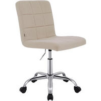 DREHSTUHL Stoff Creme - Chromfarben/Creme, Textil/Metall (47/93/56cm) - CLP