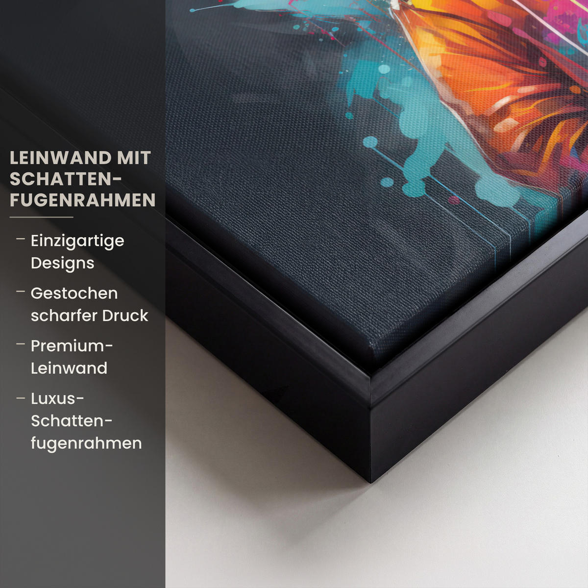 LEINWAND Bilder mit Rahmen - Panda - Jacke - Graffiti - Orange - 30x20 - Orange, Textil (30/20cm) - MuchoWow