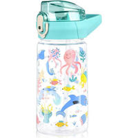 KINDER-TRINKFLASCHE mit Strohhalm 500 ml Cyan Meerestier - Multicolor, Kunststoff (19/19cm)