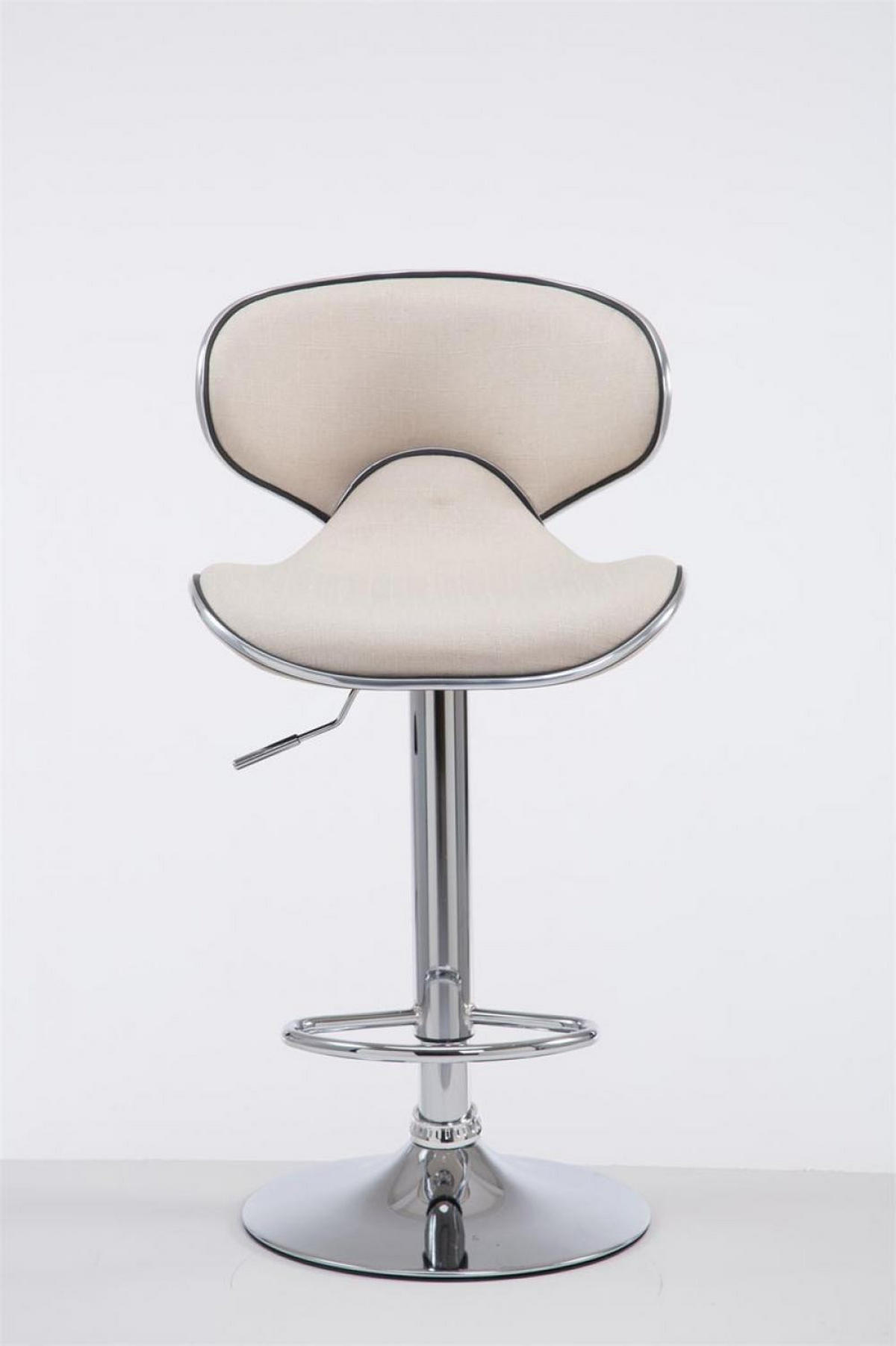 BARHOCKER Stoff creme - Chromfarben/Creme, Textil/Metall (46/88/49cm) - CLP