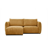 ECKSOFA TAUER 3-Sitzer, honig - Schwarz/Honig, Holzwerkstoff/Kunststoff (173/206cm) - Courtois Laville
