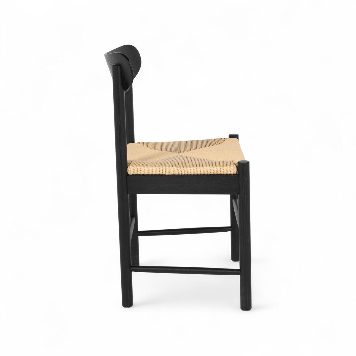 STUHL-SET 2 Stück in Rattan / Eiche Schwarz - Schwarz, Holz/Papier (51/78/41cm) - Furnhouse