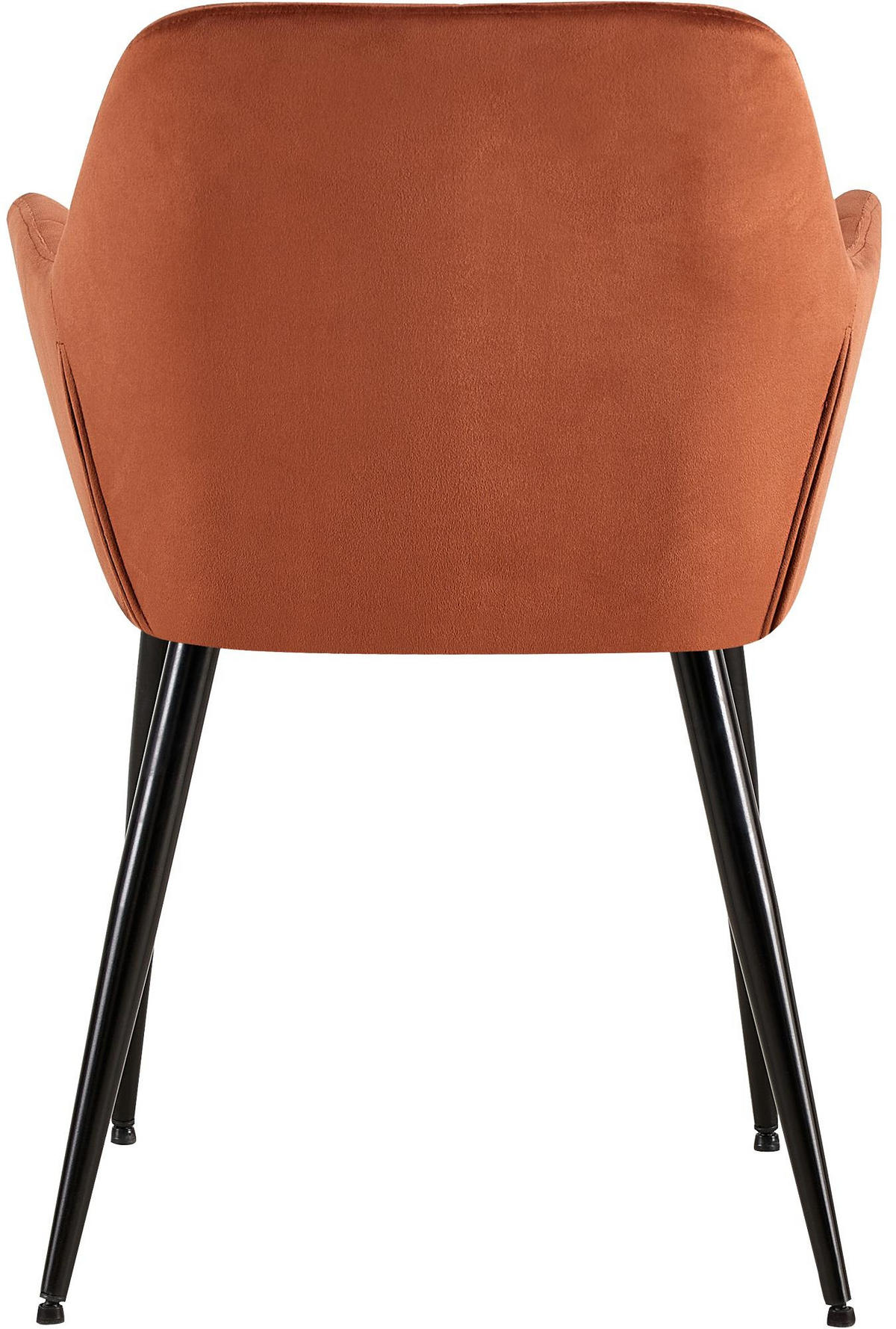 ARMLEHNENSTUHL Samt braun - Schwarz/Braun, Textil/Metall (56.5/84/61cm) - CLP