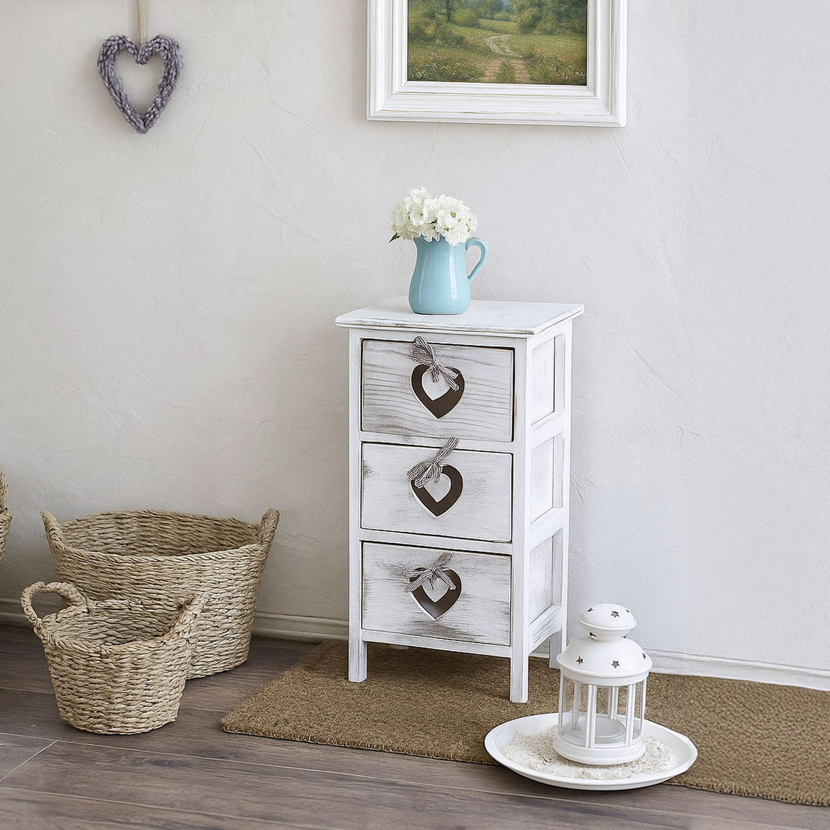 KOMMODE Weiß - Weiß, Holz (29/55/25cm) - MCW