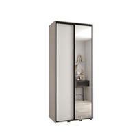 SCHWEBETÜRENSCHRANK 235,2/110/60 2-türig - Schwarz/Weiß, Holz/Metall (110/235/60cm) - Abiks Möbel