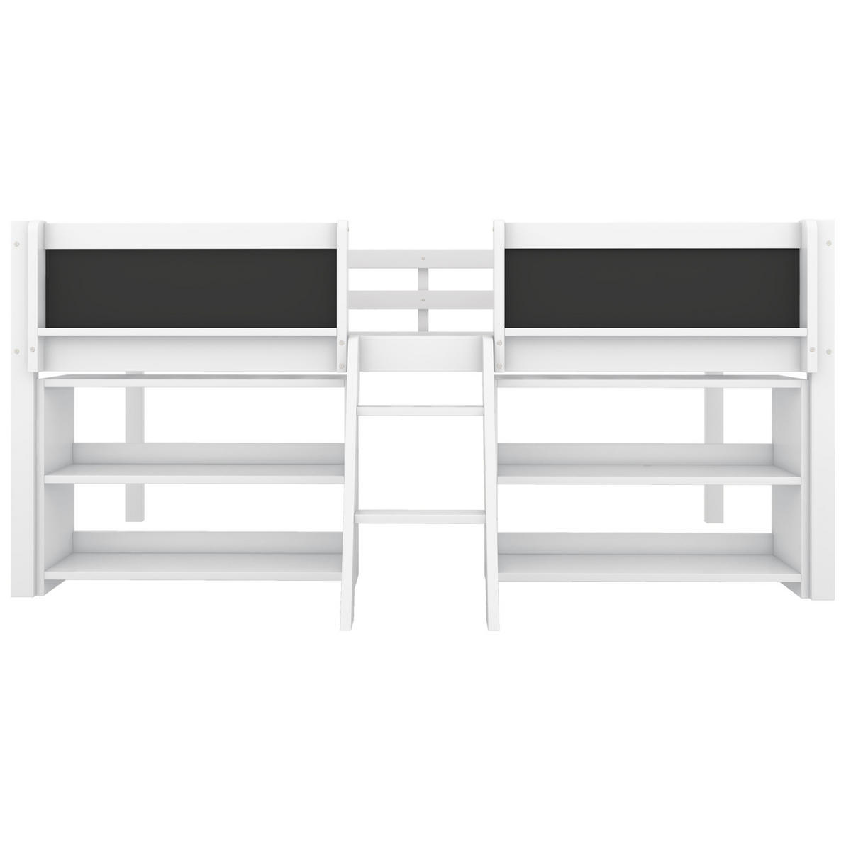 HOCHBETT 90/200 cm Weiß aus Kiefernholz und MDF mit Stauraum - Weiß, Holz (90/200cm) - OKMYHOME
