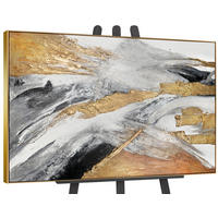 GEMÄLDE Goldene Symphonie II Schattenfugenrahmen Gold 140x100 cm - Goldfarben, Holz (140/100cm) - YS-art gallery