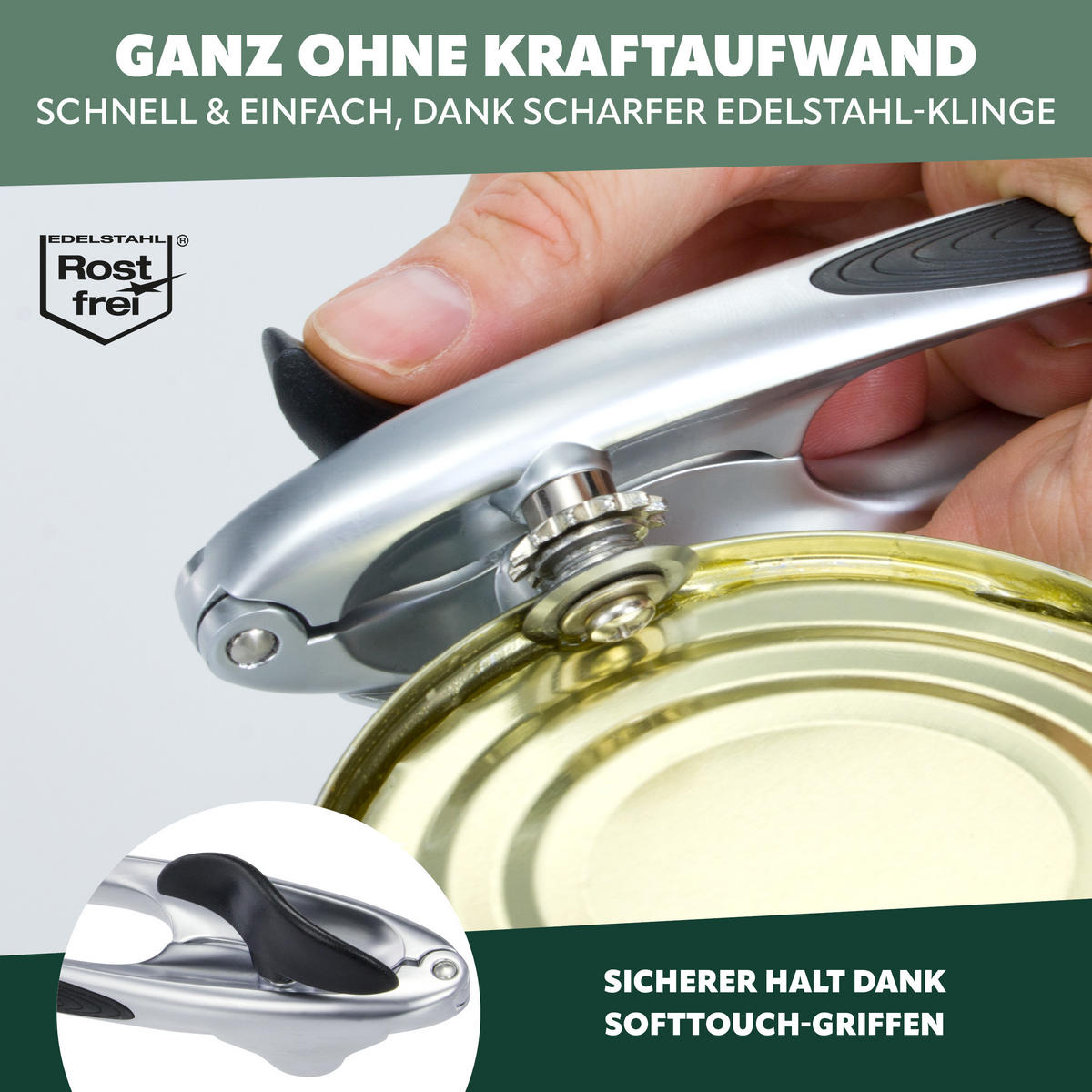 DOSENÖFFNER, silber - Zinkfarben, Metall (16cm) - bremermann