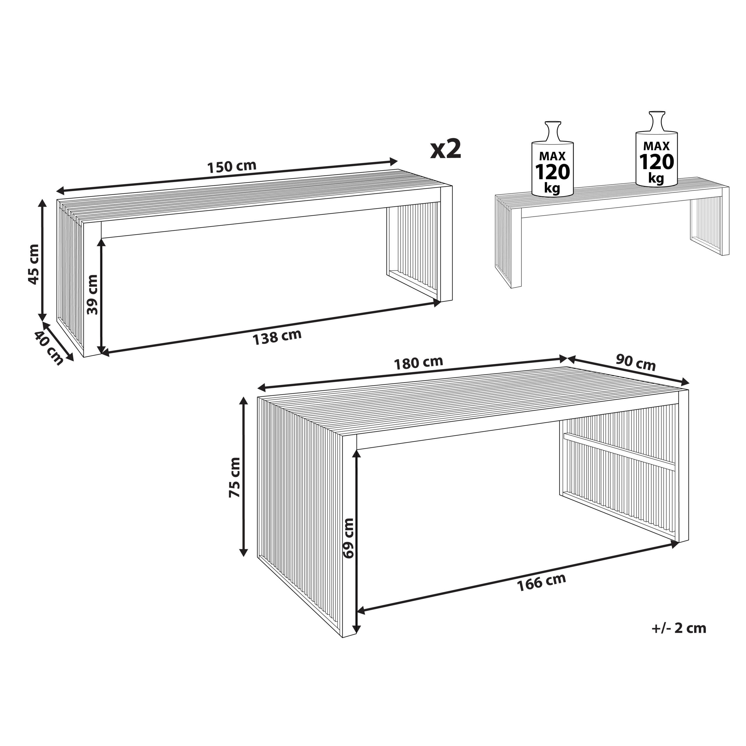 Thumbnail - Beliani Gartenmöbel, Hellbraun, Holz, 6-Sitzer, Gartenmöbel, Gartenmöbel-Sets