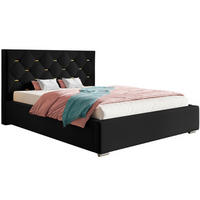 BETT Schwarz BEN 17 Metallrahmen Mit Bettkasten 200x200 cm - Schwarz, Textil - Sepro Meble