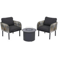 POLY-RATTAN SADA Tmavě šedá - tmavě šedá, kompozitní dřevo - MCW