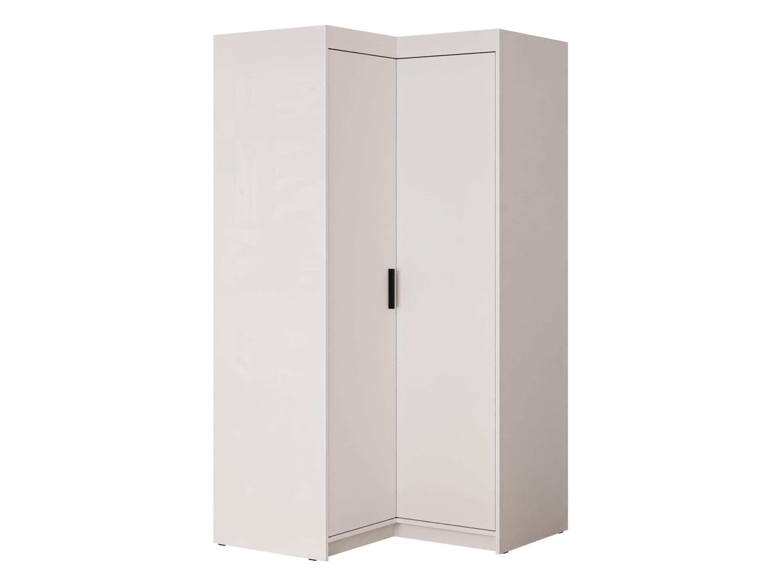 ECKKLEIDERSCHRANK Elena 2D - Schwarz/Weiß, Holzwerkstoff/Kunststoff (98/191/98cm) - MIRJAN24