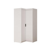 ECKKLEIDERSCHRANK Elena 2D - Schwarz/Weiß, Holzwerkstoff/Kunststoff (98/191/98cm) - MIRJAN24