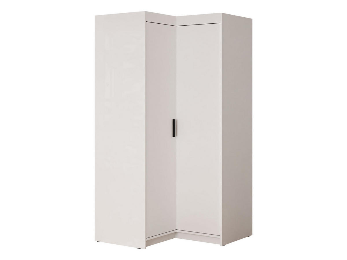 ECKKLEIDERSCHRANK Elena 2D - Schwarz/Weiß, Holzwerkstoff/Kunststoff (98/191/98cm) - MIRJAN24