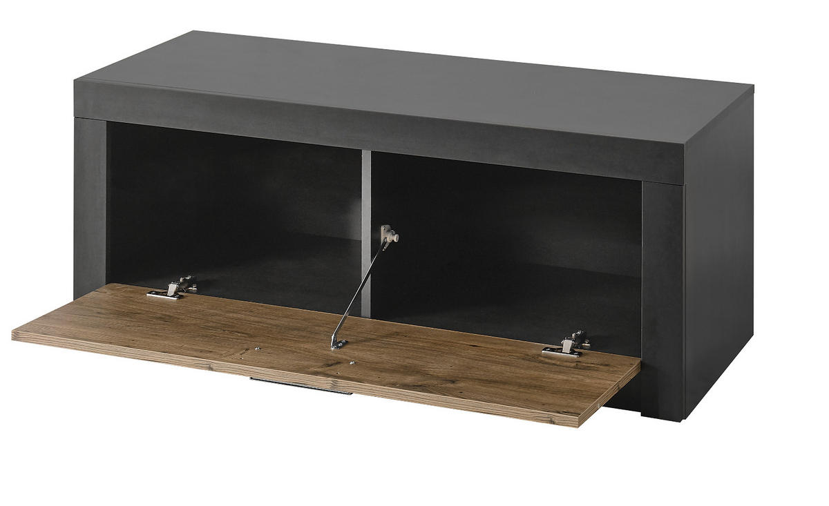 GARDEROBEN-SITZBANK Kastanie und grau Fresco, Garderobenbank Schuhschrank, 107 x 43 cm - Kastanienfarben/Dunkelgrau, Holzwerkstoff/Kunststoff (107/43/42cm) - Furn.Design