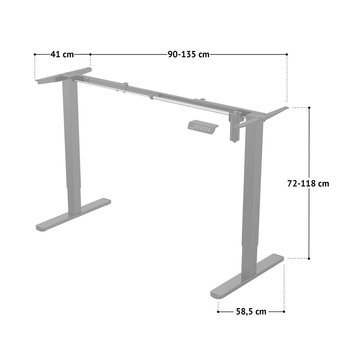 SCHREIBTISCHGESTELL Jiri Schwarz - Schwarz, Metall (58.5/135/118cm) - SVITA