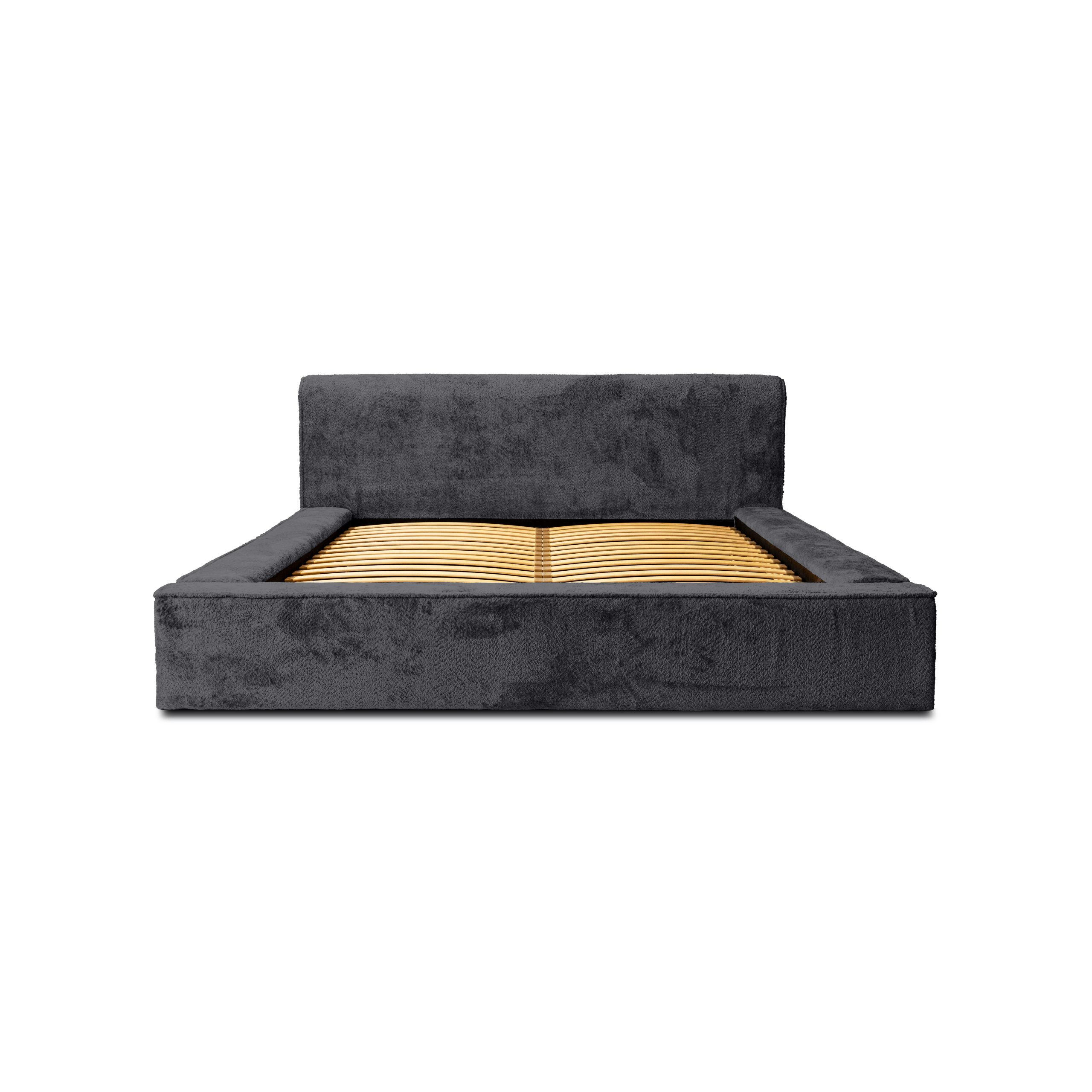 POLSTERBETT aus Polstermaterial Pedrosa 140x200 cm, Schwarz - Schwarz, Textil (140/200cm) - Fedve