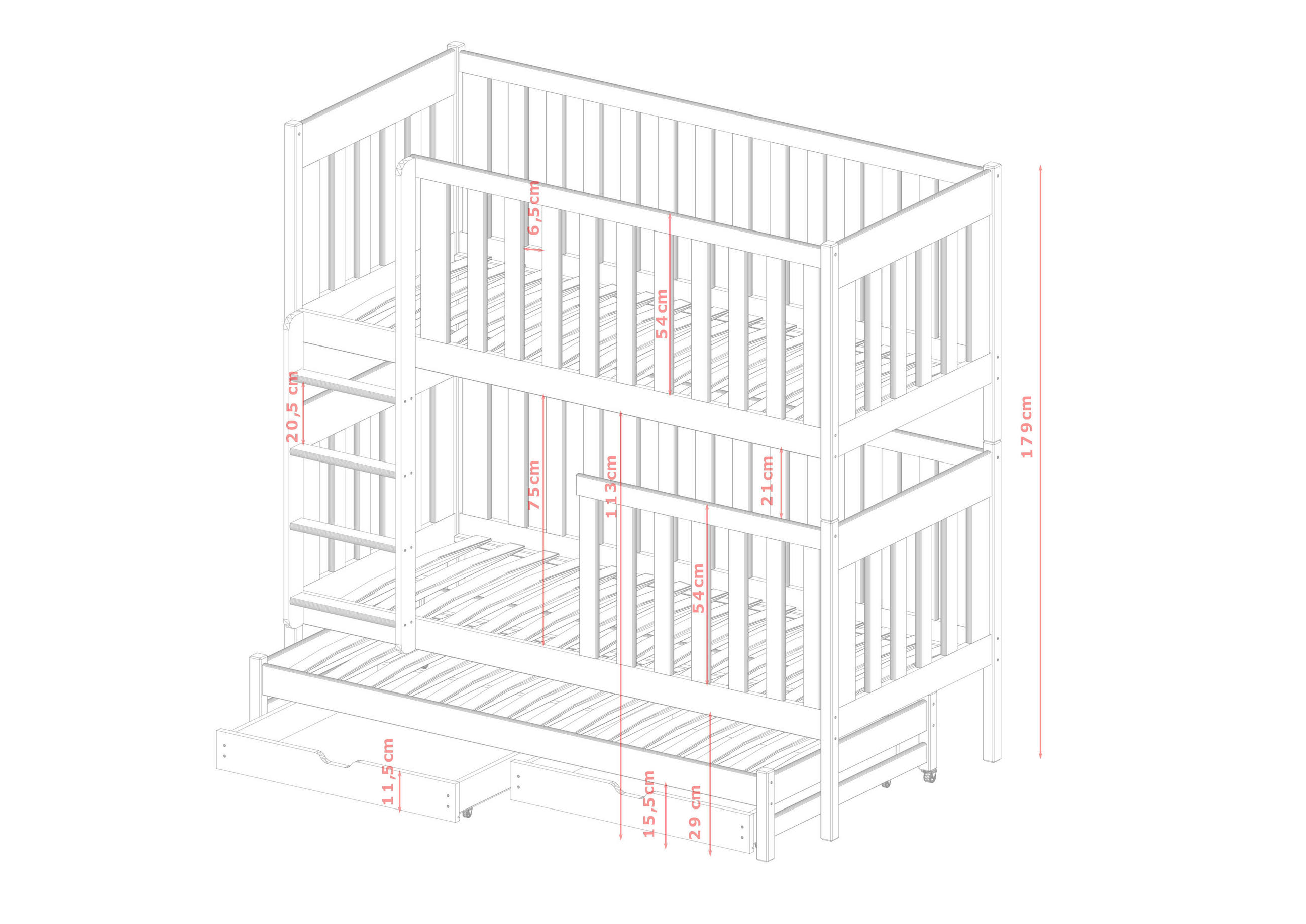ETAGENBETT WEIß - Weiß, Holz (90/200cm) - FURNLUX
