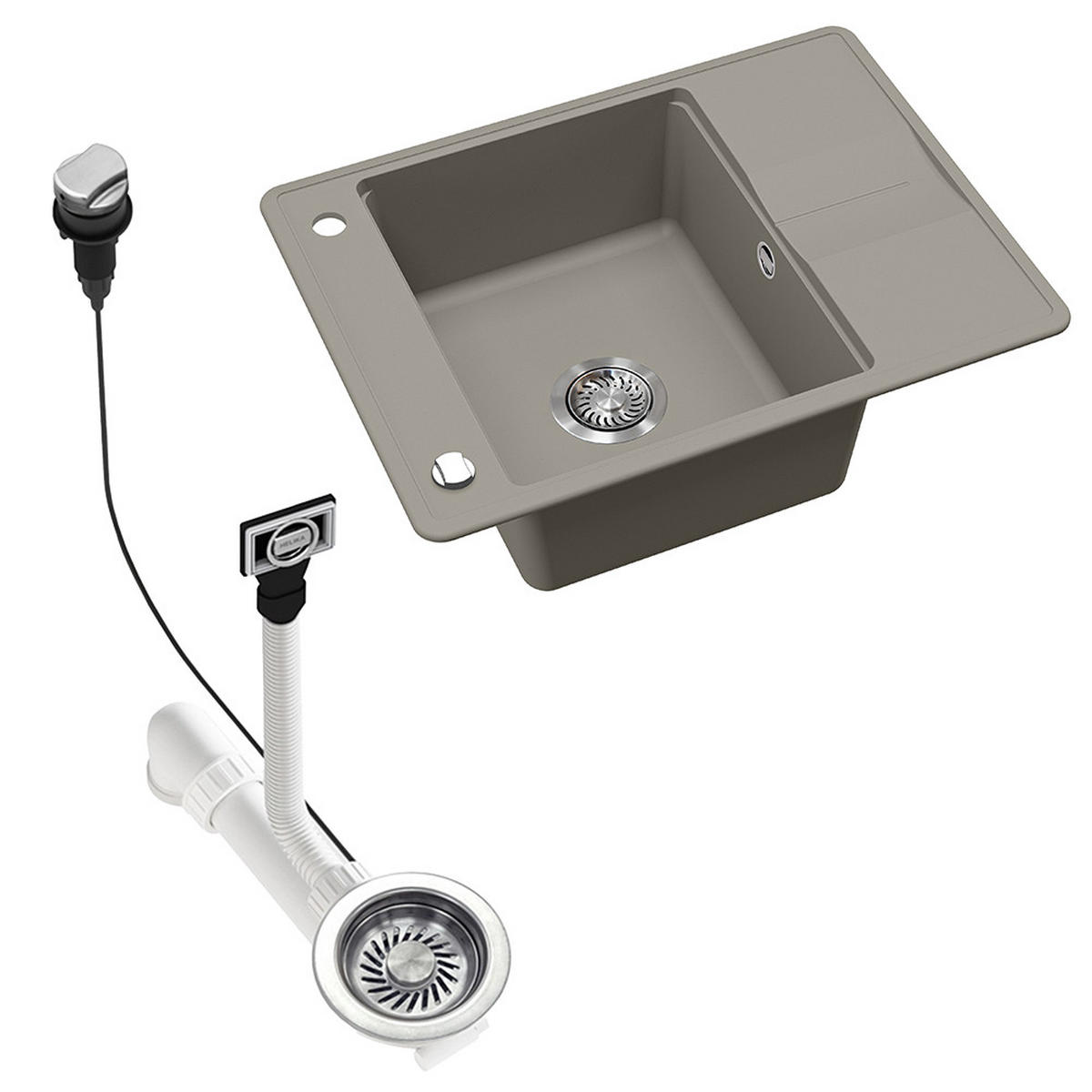 SPÜLBECKEN Osaka Beton 67 x 50 cm - Grau, Keramik (67/20/50cm) - Bergstroem