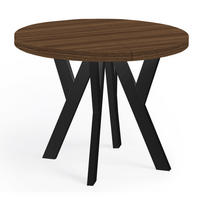 ESSTISCH Runder Ausziehbarer PERO 90/190, Franklin Nuss / Schwarz - Dunkelbraun/Schwarz, Holz (190/90/77cm) - Dekori_Interiors