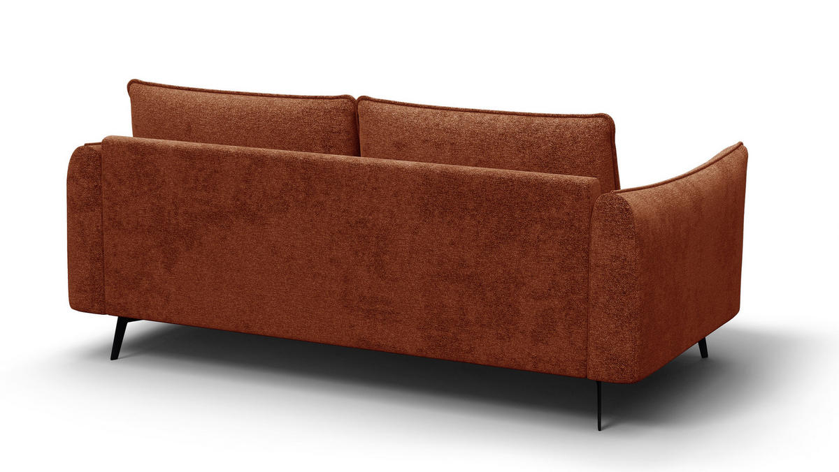 SOFA AERA 2,5-Sitzer, orange - Schwarz/Orange, Holz/Textil (187/89/96cm) - Courtois Laville