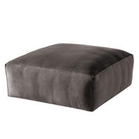 POLSTERHOCKER - Schwarz/Braun, Kunststoff/Textil (92/42/92cm) - home24