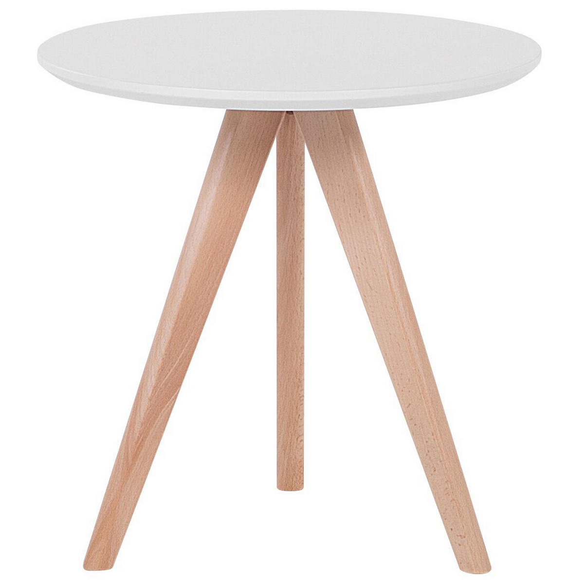 COUCHTISCH 3er Set Rund Weiß, Hell Holz Vegas - Weiß, Holzwerkstoff (48/48cm) - Beliani