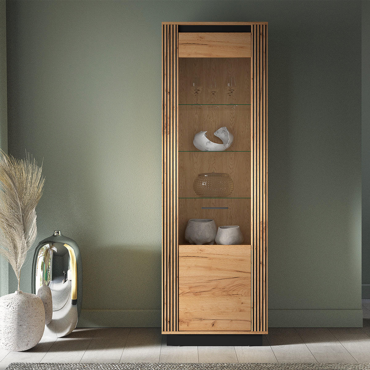 VITRINE Solal Holz - Braun, Holzwerkstoff (65/200/40cm) - Petits-meubles