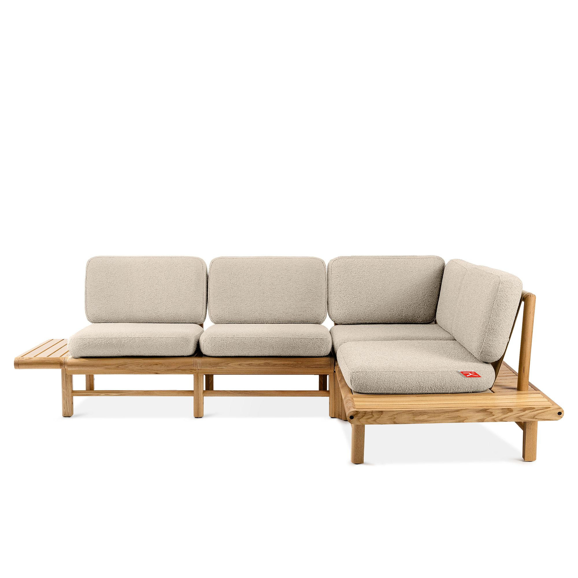 LOUNGESOFA ATREDA rechts - Creme, Holz/Textil (245/74/175cm) - KONSIMO®