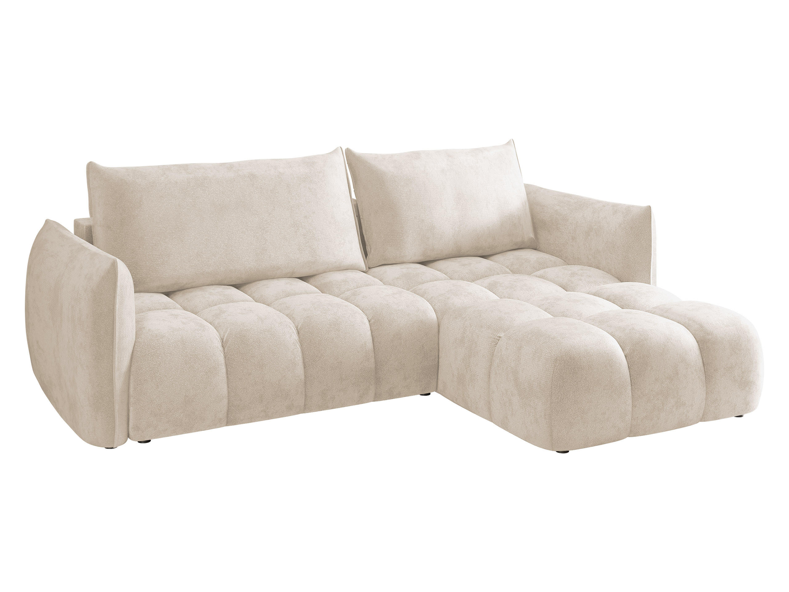 ECKSOFA Marsala, Seite: Rechts - Beige/Schwarz, Holz/Kunststoff (245/167cm) - MIRJAN24