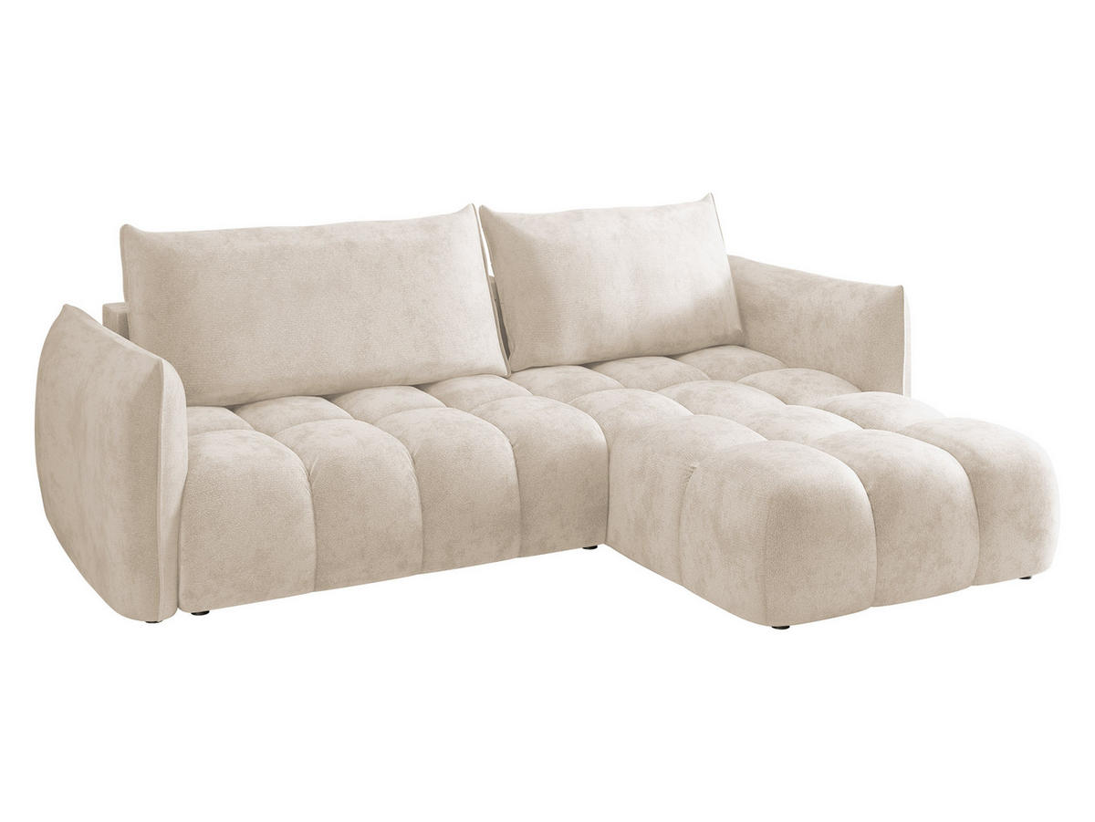 ECKSOFA Marsala, Seite: Rechts - Beige/Schwarz, Holz/Kunststoff (245/167cm) - MIRJAN24
