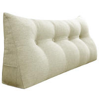 RÜCKENKISSEN für Bett Leinenlook Weiß 120 cm - Weiß, Textil (50/120cm) - Vercart