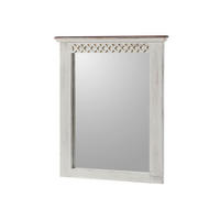 WANDSPIEGEL Mango / Akazie 68x5x79 weiß gewachst CASTLE-ANTIK #114 - Weiß, Holz (68/79/5cm) - Massivmoebel24