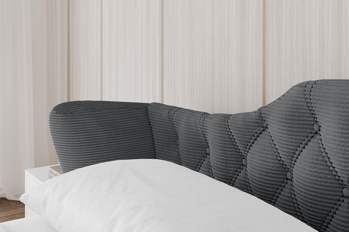 POLSTERBETT mit Bettkasten und Lattenrost, Boxbett ohne Matratze - ZORAN-V1 180x200 Dunkelgrau - Anthrazit, Holzwerkstoff/Textil (180/200cm) - ALTDECOR