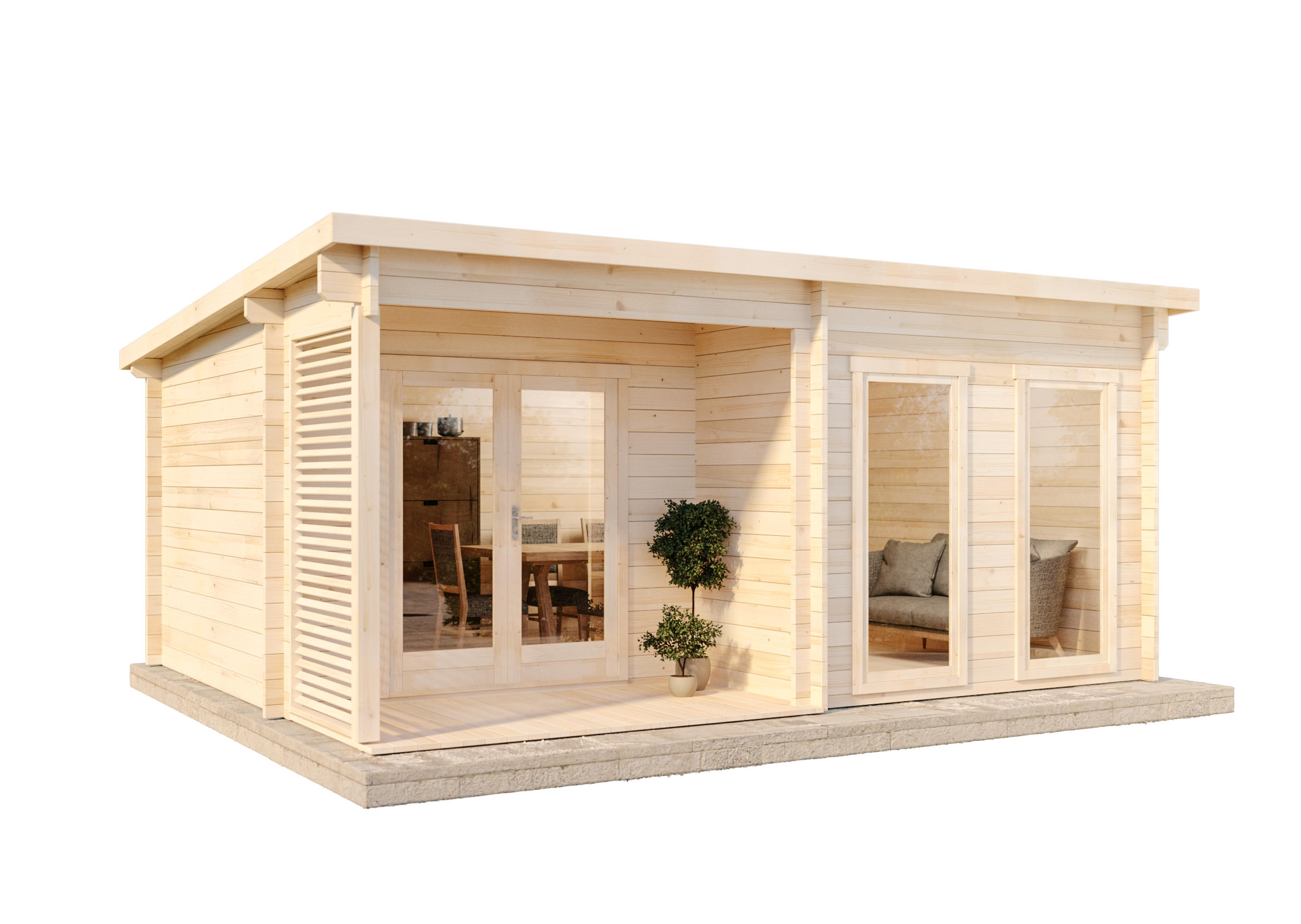 Alpholz Gartenhaus Natur 558x243x438 cm