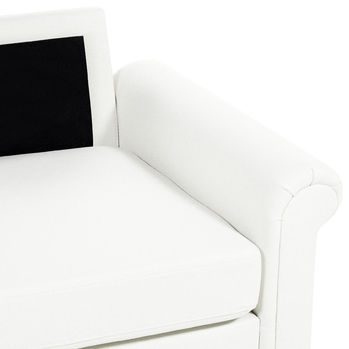 2-SITZER-SOFA cremeweiß Ginnerup - Dunkelbraun/Weiß, Textil (154/84/76cm) - Beliani