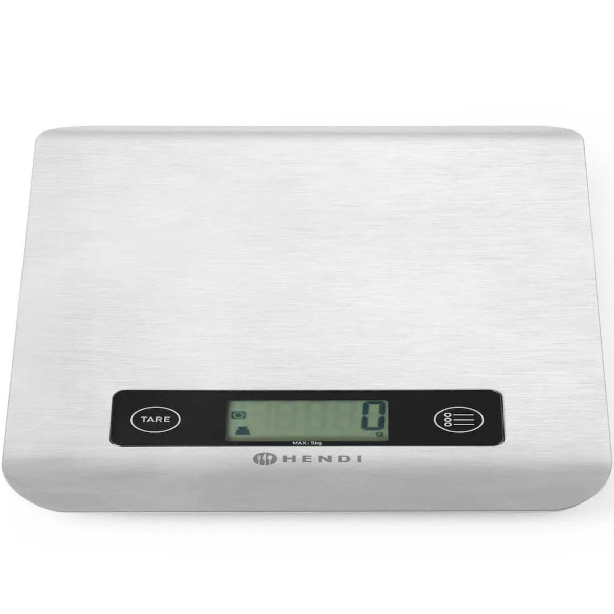 KÜCHENWAAGE Edelstahl 5 kg - Silberfarben, Metall - Hendi