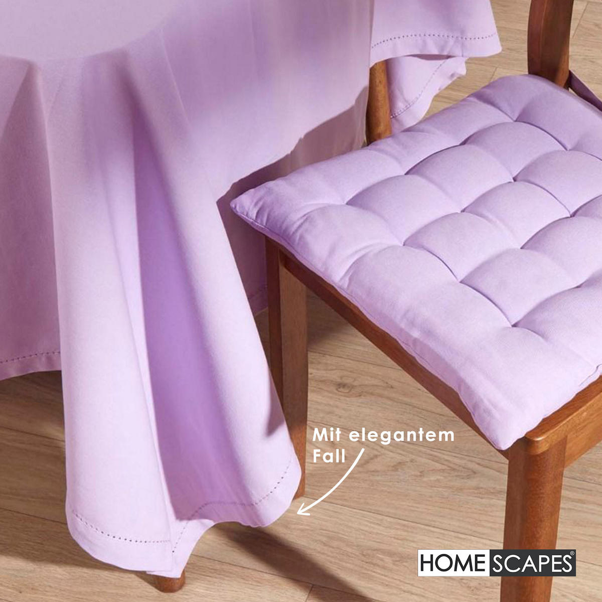 TISCHDECKE flieder 137/228 cm, 100% Baumwolle - Flieder, Textil (137/228cm) - Homescapes