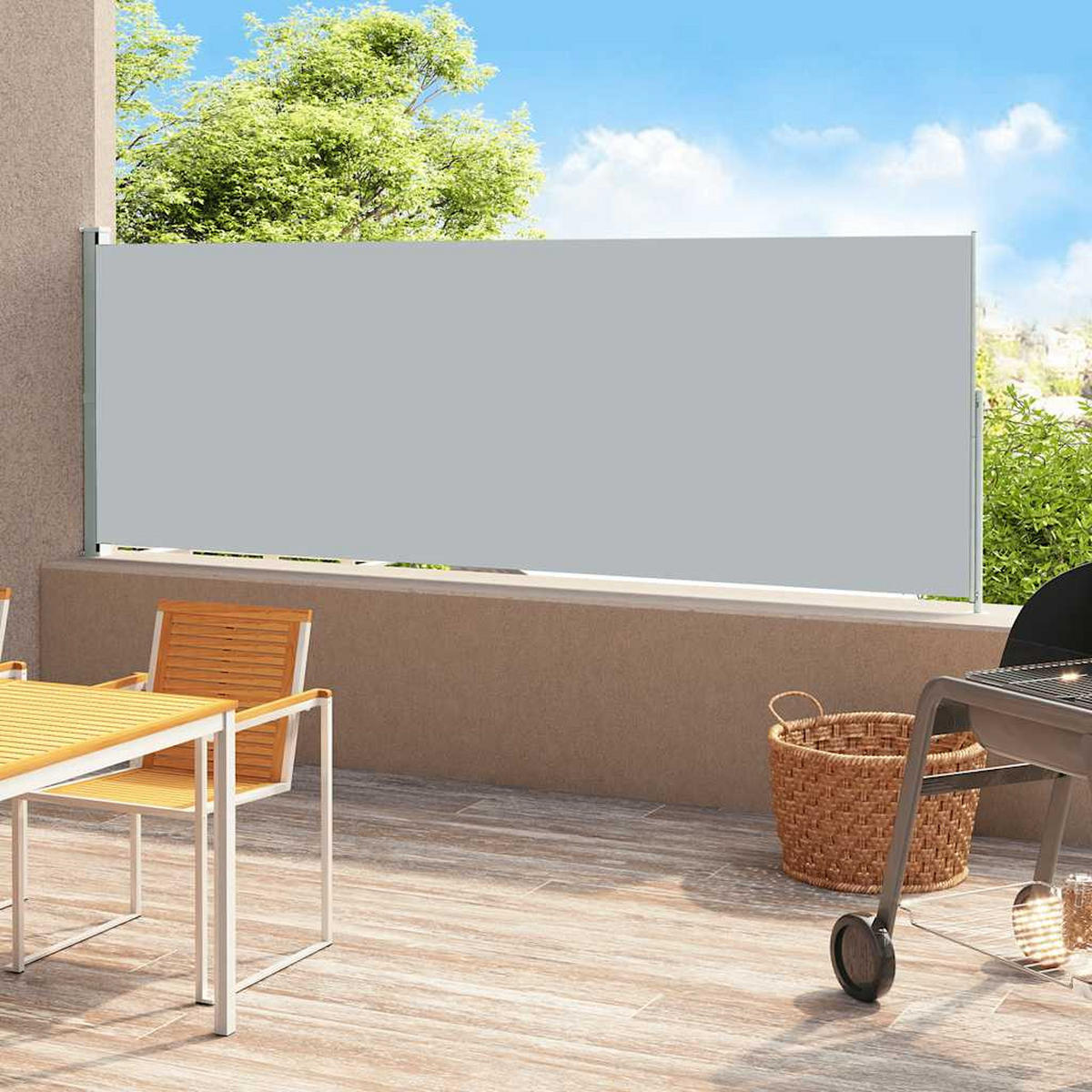 SEITENMARKISE Ausziehbar 180x500 cm Grau - Grau, Textil (500/180/500cm) - furnicato