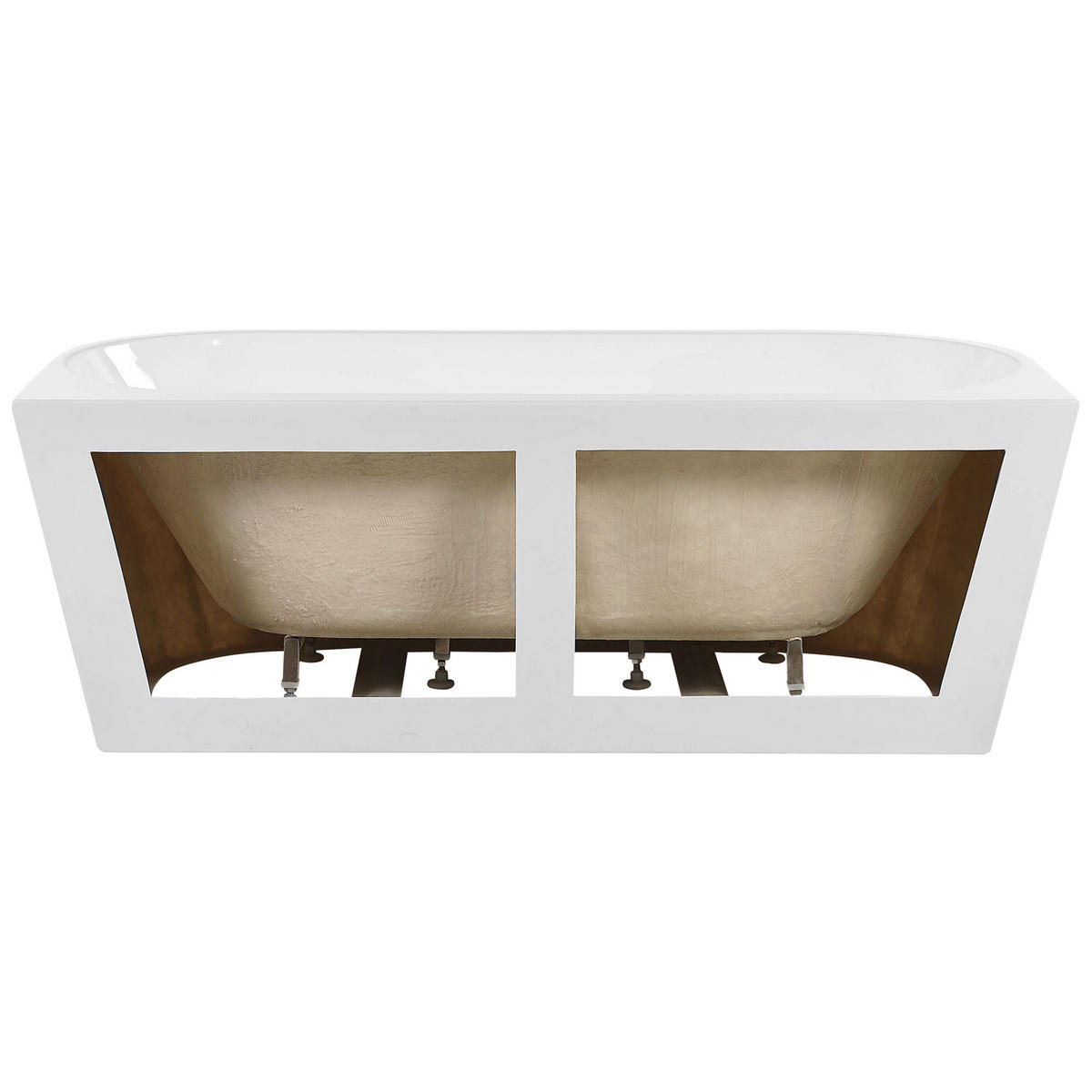 BADEWANNE 80x170x59 cm weiß Harvey - Weiß, Kunststoff (80/59/170cm) - Beliani