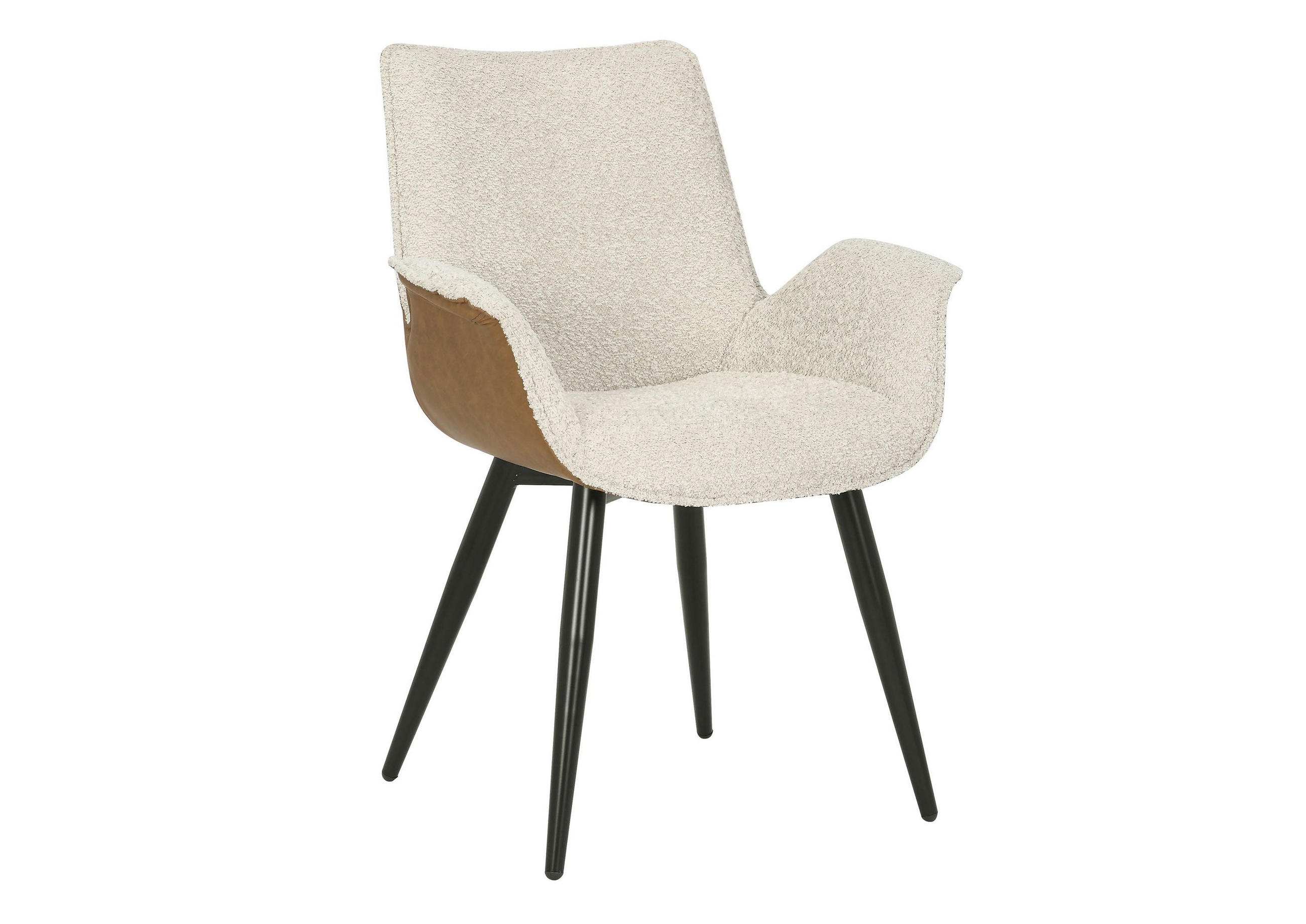 STUHL Sitzfläche 100% Polyester 66 x 62 x 86 cm beige / braun POLSTERSTÜHLE - Beige, Kunststoff (66/86/62cm) - Massivmoebel24