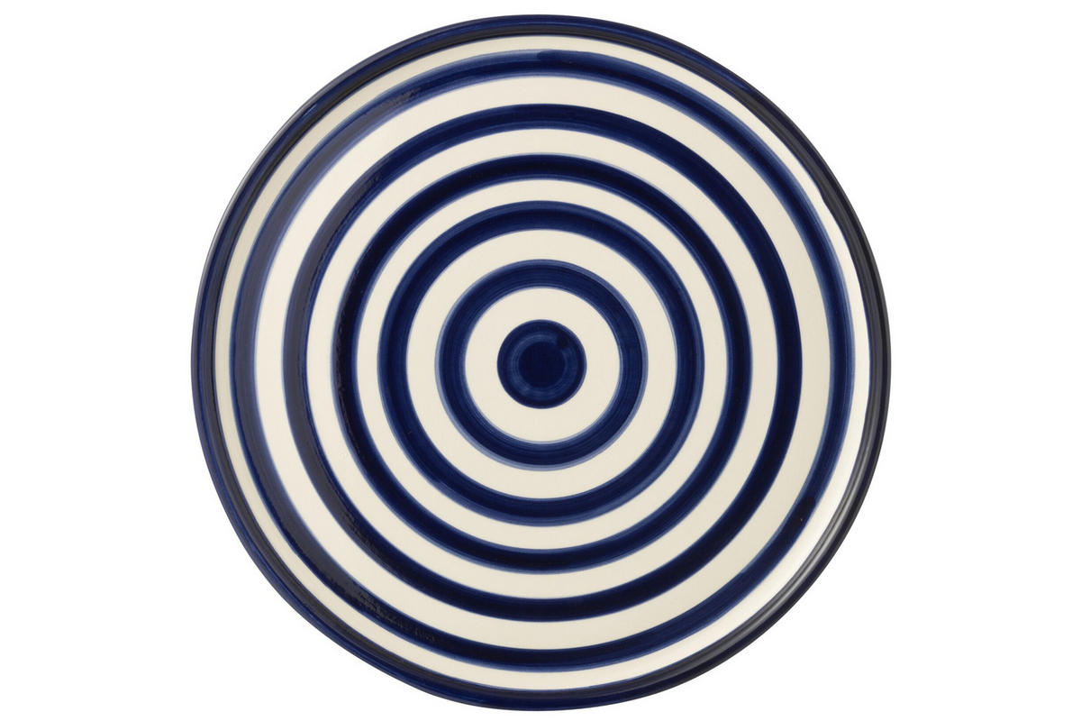 TELLER GRANADA STRIPES - Töpferei - Blau - Multicolor, Keramik (34cm) - J-Line